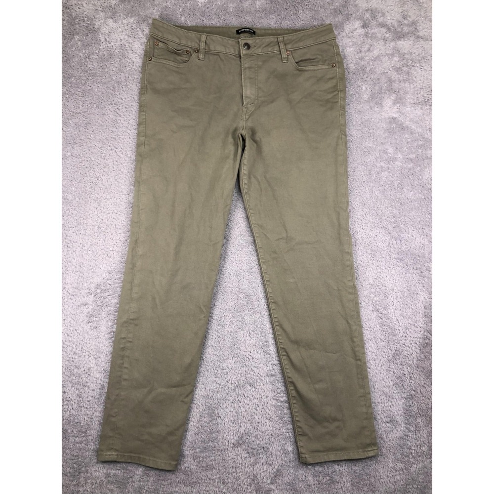 Express Jeans Men 38x32 (Tag 36x32) Green Slim Conscious Edit Denim